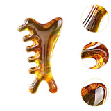 Maxbell Resin Massage Comb Portable Practical Relaxation Gua Sha Scraping Scalp Comb Brown