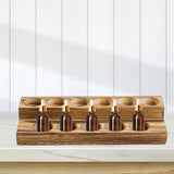 Maxbell Wooden Essential Oil Bottle Storage Stand Holder Organizer Shelf Desk 2 Tier
