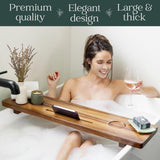 Maxbell Wooden Bathtub Tray Minimalistic Anti Tip for Bathroom SPA Gift Housewarming