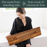Maxbell Wooden Bathtub Tray Minimalistic Anti Tip for Bathroom SPA Gift Housewarming