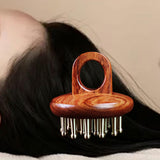 Maxbell Wood Scalp Massage Brush Guasha Scraping Brush for Neck Arms Body Contouring
