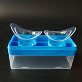 Maxbell 2 Pieces Silicone Eye Wash Cups Measuring Cup for Cleansing Makeup Eye Rinse Blue Box