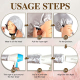 Maxbell Hair Dry Hoods Styling with Drawstring Strap Attachment Hair Dryer Bonnet pink