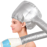 Maxbell Hair Dry Hoods Styling with Drawstring Strap Attachment Hair Dryer Bonnet silvery