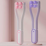 Maxbell V Face Roller Massager Slimming Neck Face Beauty Device for Home Salon Girls Pink