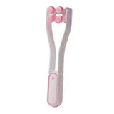 Maxbell V Face Roller Massager Slimming Neck Face Beauty Device for Home Salon Girls Pink