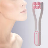 Maxbell V Face Roller Massager Slimming Neck Face Beauty Device for Home Salon Girls Pink