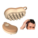 Maxbell Head Scalp Comb for Men Women Silicone Bristles Head Scrubber Khaki