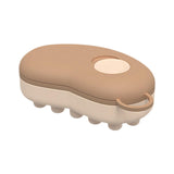 Maxbell Head Scalp Comb for Men Women Silicone Bristles Head Scrubber Khaki