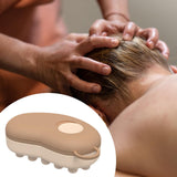 Maxbell Head Scalp Comb for Men Women Silicone Bristles Head Scrubber Khaki
