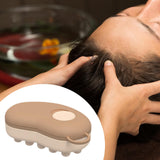 Maxbell Head Scalp Comb for Men Women Silicone Bristles Head Scrubber Khaki