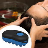 Maxbell Head Scalp Comb for Men Women Silicone Bristles Head Scrubber Black and Blue
