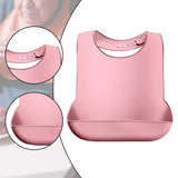 Maxbell Dining Bib Clothing Protector Washable Feeding Bib for Senior Elderly Eating Pink