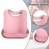 Maxbell Dining Bib Clothing Protector Washable Feeding Bib for Senior Elderly Eating Pink