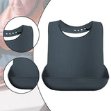 Maxbell Dining Bib Clothing Protector Washable Feeding Bib for Senior Elderly Eating Black