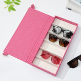 Maxbell Glasses Display Case Portable Sunglasses Organizer for Shop Hosuehold Drawer Pink