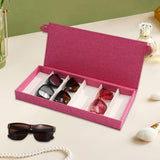 Maxbell Glasses Display Case Portable Sunglasses Organizer for Shop Hosuehold Drawer Pink
