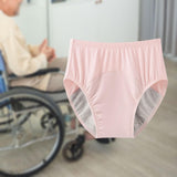 Maxbell Adult Diaper Incontinence Underwear Cotton Underpants for Seniors Old People Pink XL