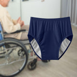 Maxbell Adult Diaper Incontinence Underwear Cotton Underpants for Seniors Old People Blue XXXL
