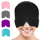 Maxbell Ice Pack Head Wrap Convenient Eye Mask Head Wrap Hat for Relieving Face Eyes black