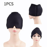 Maxbell Ice Pack Head Wrap Convenient Eye Mask Head Wrap Hat for Relieving Face Eyes black