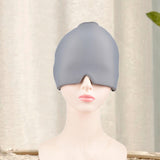 Maxbell Ice Pack Head Wrap Convenient Eye Mask Head Wrap Hat for Relieving Face Eyes grey
