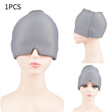 Maxbell Ice Pack Head Wrap Convenient Eye Mask Head Wrap Hat for Relieving Face Eyes grey