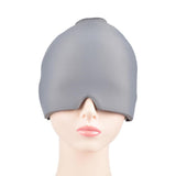 Maxbell Ice Pack Head Wrap Convenient Eye Mask Head Wrap Hat for Relieving Face Eyes grey