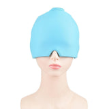 Maxbell Ice Pack Head Wrap Convenient Eye Mask Head Wrap Hat for Relieving Face Eyes blue