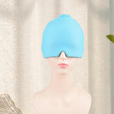 Maxbell Ice Pack Head Wrap Convenient Eye Mask Head Wrap Hat for Relieving Face Eyes blue