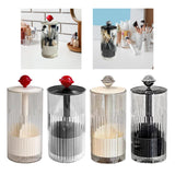 Maxbell Makeup Brush Holder Automatic Lifting Transparent for Countertop Office Dorm Red and White