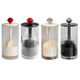 Maxbell Makeup Brush Holder Automatic Lifting Transparent for Countertop Office Dorm Red and White