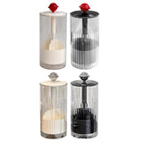 Maxbell Makeup Brush Holder Automatic Lifting Transparent for Countertop Office Dorm Red and White