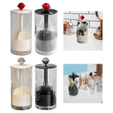 Maxbell Makeup Brush Holder Automatic Lifting Transparent for Countertop Office Dorm Red and White