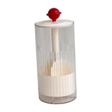 Maxbell Makeup Brush Holder Automatic Lifting Transparent for Countertop Office Dorm Red and White