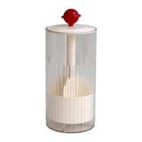 Maxbell Makeup Brush Holder Automatic Lifting Transparent for Countertop Office Dorm Red and White
