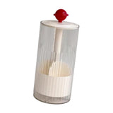 Maxbell Makeup Brush Holder Automatic Lifting Transparent for Countertop Office Dorm Red and White