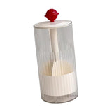 Maxbell Makeup Brush Holder Automatic Lifting Transparent for Countertop Office Dorm Red and White