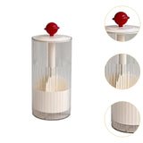 Maxbell Makeup Brush Holder Automatic Lifting Transparent for Countertop Office Dorm Red and White