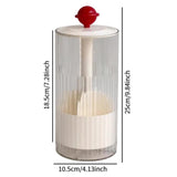Maxbell Makeup Brush Holder Automatic Lifting Transparent for Countertop Office Dorm Red and White