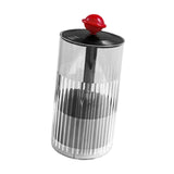 Maxbell Makeup Brush Holder Automatic Lifting Transparent for Countertop Office Dorm Red and Black