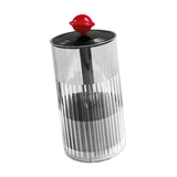 Maxbell Makeup Brush Holder Automatic Lifting Transparent for Countertop Office Dorm Red and Black