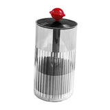 Maxbell Makeup Brush Holder Automatic Lifting Transparent for Countertop Office Dorm Red and Black