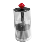 Maxbell Makeup Brush Holder Automatic Lifting Transparent for Countertop Office Dorm Red and Black