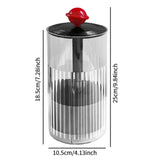 Maxbell Makeup Brush Holder Automatic Lifting Transparent for Countertop Office Dorm Red and Black