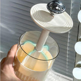 Maxbell Makeup Brush Holder Automatic Lifting Transparent for Countertop Office Dorm Silver and White