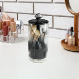 Maxbell Makeup Brush Holder Automatic Lifting Transparent for Countertop Office Dorm Silver and Black