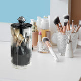 Maxbell Makeup Brush Holder Automatic Lifting Transparent for Countertop Office Dorm Silver and Black