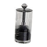 Maxbell Makeup Brush Holder Automatic Lifting Transparent for Countertop Office Dorm Silver and Black