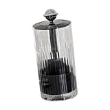 Maxbell Makeup Brush Holder Automatic Lifting Transparent for Countertop Office Dorm Silver and Black